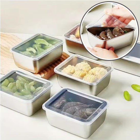 belle boite alimentaire refermable hermétiquement en stainless