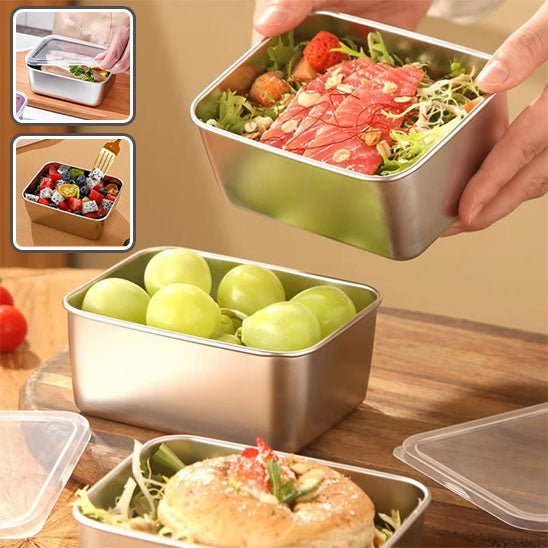 belle boite alimentaire refermable hermétiquement en stainless