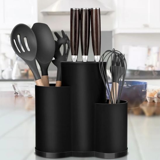 pot ustensiles cuisine à trois compartiments