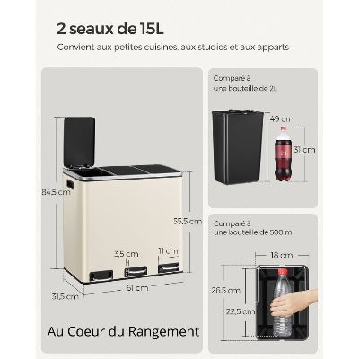 POUBELLES DE CUISINE | WTrash - 3D™ - Au Coeur Du Rangement